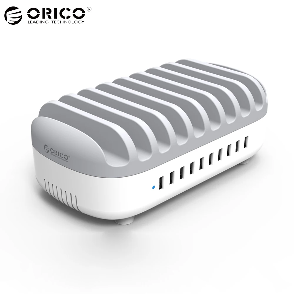 ORICO 10 Ports USB Charger 120W 5V2 4A Smart Professional Charging Station Dock With Holder Stand