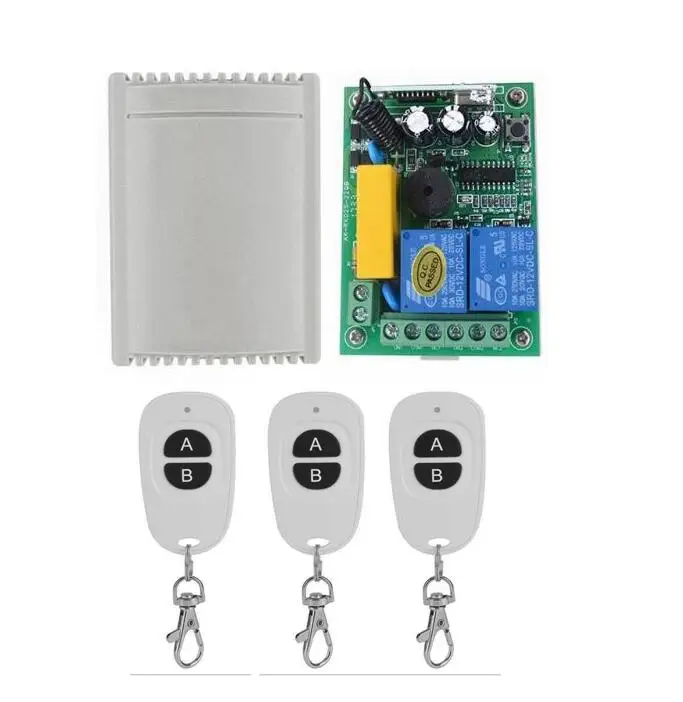 

free shipping AC 220 V 2 channel Wireless Remote Control Switch relay 1 receiver + 1 transmitter