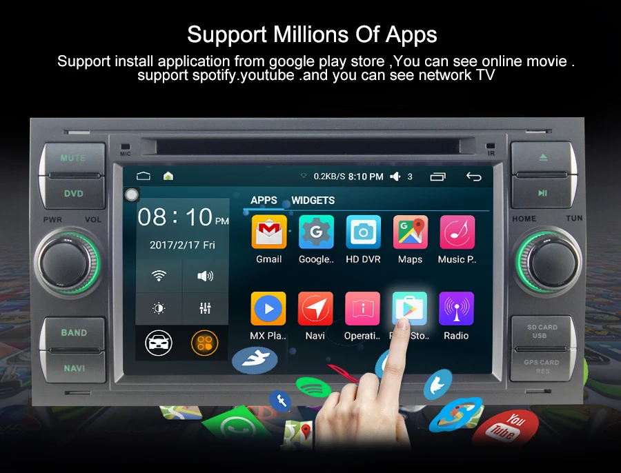 Cheap 7" 2 din 2GB Ram Car Radio Audio Stereo HD GPS Navigation Head unit For Ford Focus Fusion Multimedia Player Support DAB OBD DVR 7