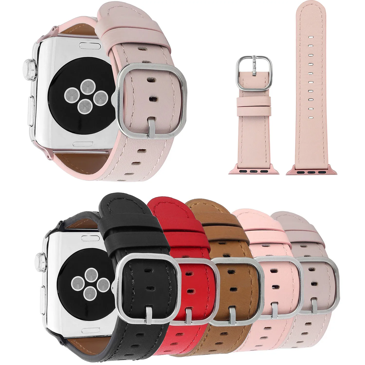 Натуральная кожа ремешок для наручных часов Apple Watch Series 5 4 3 2 1 группа классический