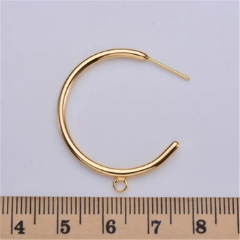 

20/piece/new light 30mm round earrings accessories Electroplated real gold non-fading hypoallergenic accessories wholesale