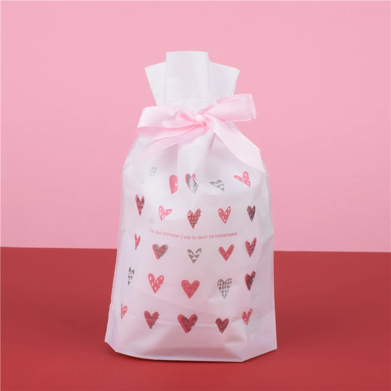 Buy Little pink heart cute Plastic bags candy Cookie