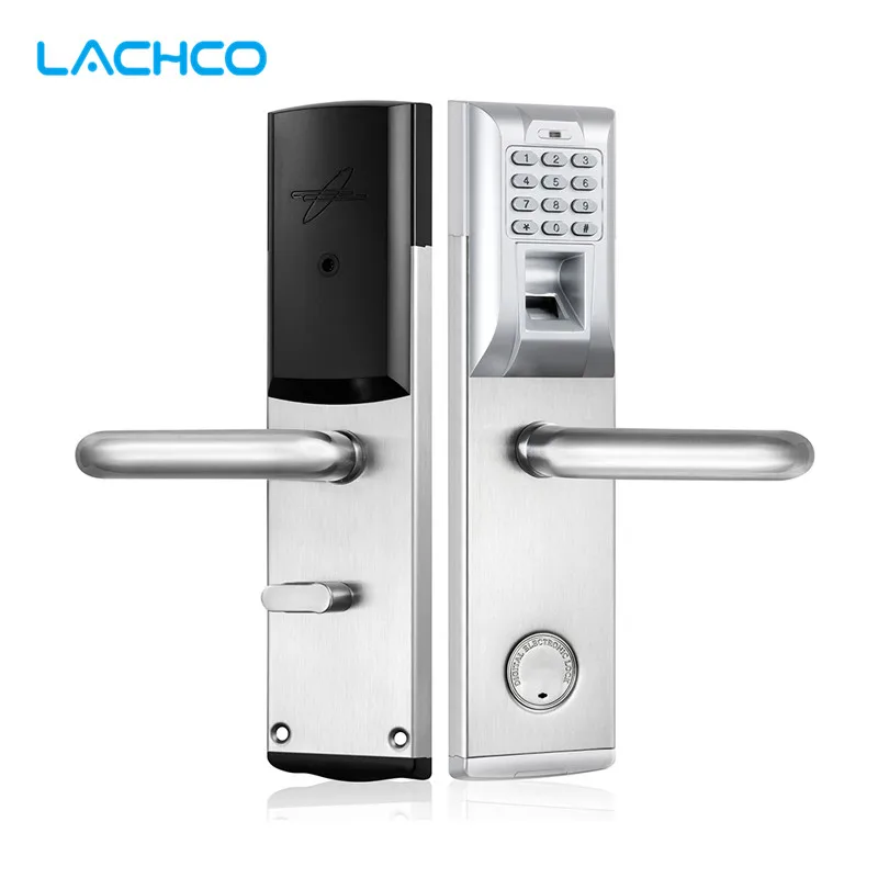 

Digital Biometric Fingerprint Password Electronic Keypad Door Lock with Deadbolt Silver L&S SL16-083S