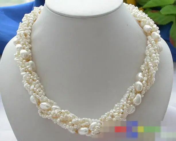 

3569 8row WHITE BAROQUE FW CULTURED PEARL NECKLACE