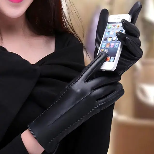 1 пара женские зимние теплые перчатки черные Luvas femininas para o inverno Eldiven Luva motociclista Guantes