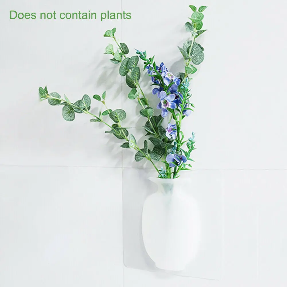 Креативный твердый волшебный, резиновый силиконовый липкий цветочный настенный контейнер для вазы бутылка для цветов