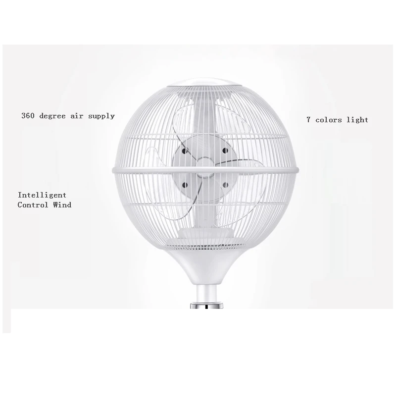 DMWD удаленного Управление Smart Электрический вентилятор Циркуляции Воздуха бесшумный вентилятор напольный вентилятор с 7 цветов свет