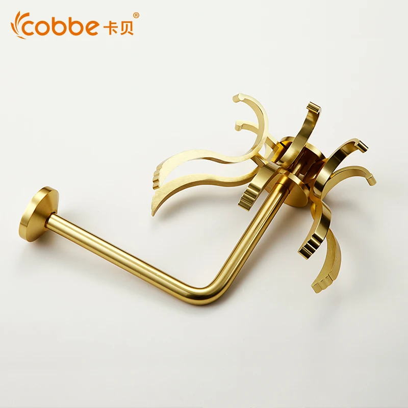 Luxury Solid Gold Coat Hanger Wall Mount Aluminum Bathroom Accessories