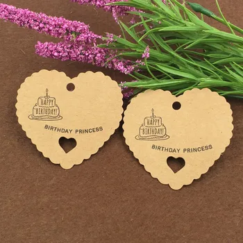 

new 200pcs/lot Vintage Heart Paper Tag Gift Box Tags Wedding Favor Box Hang Tags Party Favor Labels DIY Crafts Gift Wrapping