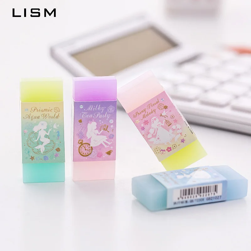 

2PCS Professional Soft Durable Flexible Cube Erasers Cute Kawaii Colored Jelly Pencil Rubber Erasers For School Kids Wholesale