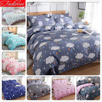 

Creative Rain Pattern 3/4 pcs Bedding Set Adult Kids Child Soft Bed Linens Single Full Queen King Size Quilt Duvet Cover 150x200
