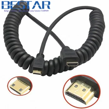 

Mini HDMI Male to HDMI Male stretch spring CABLE 1.2m 4ft for ASUS TF101 Tablet DV MP4