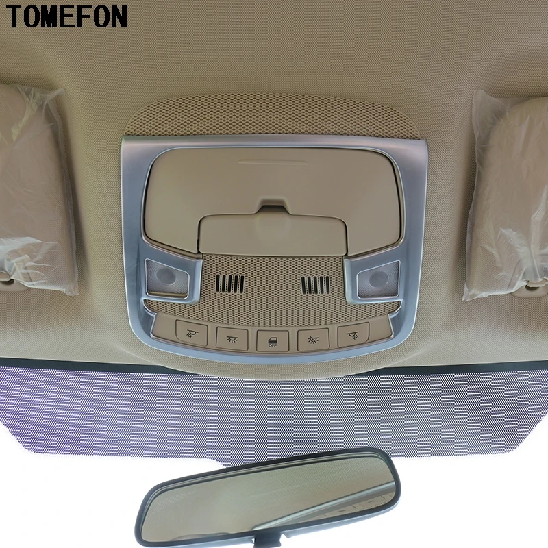 For Ford Edge 2015 ABS Chrome Car Inner Roof Reading Light Lamp Cover Trim Frames Interior