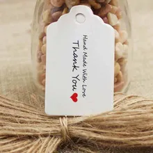 Etiqueta de regalo de papel vintage de 5x3 cm, etiqueta kraft/blanco para manualidades, etiqueta colgante de nota de marca, 100 Uds. Por lote, logo personalizado, coste extra