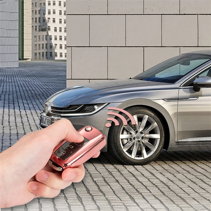 Чехол для автомобильных ключей мягкий ТПУ чехол Volkswagen Skoda Polo Tiguan Passat Jetta MK5 MK6 T5