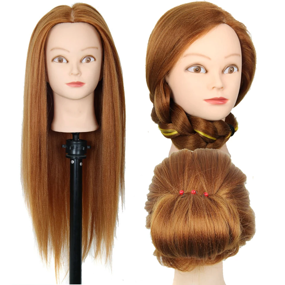 Yaki Golden Hair Training Mannequin Head for Hairdressers Dummy