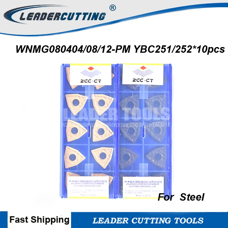 

WNMG080404 080408 080412-PM YBC251 YBC252*10pcs ZCCCT Turning Inserts,Cutting blade for Holder WWLNR/PWLNR,Turning tip for Steel