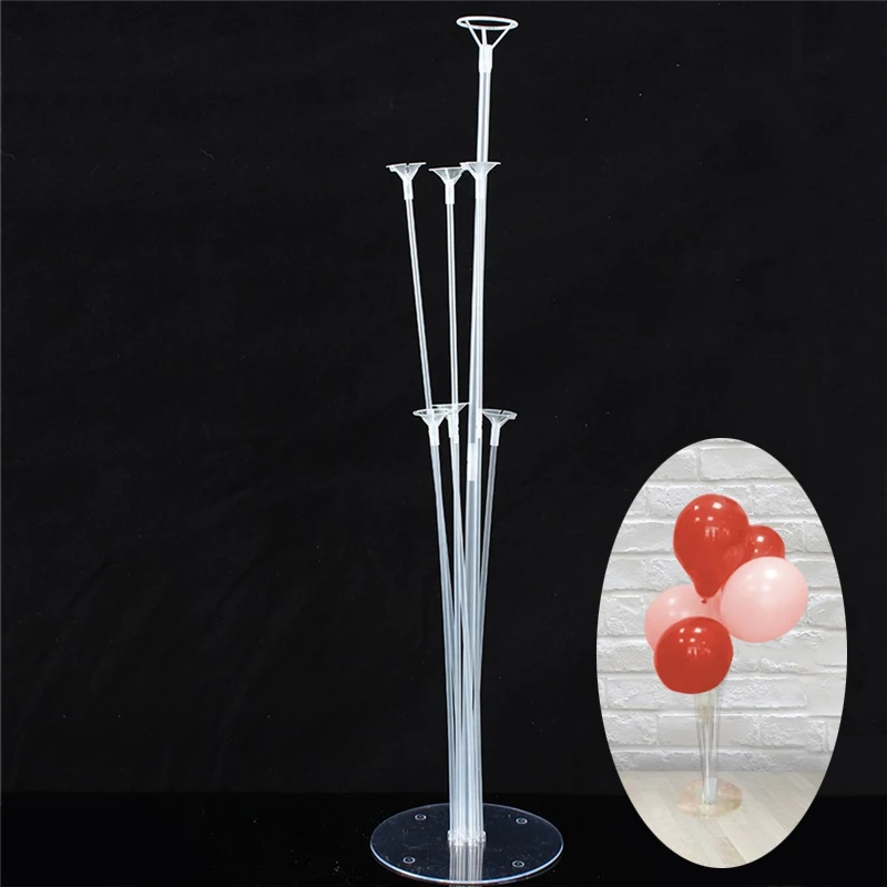 7 Tubes Balloons Column Holder Clear Plastic Balloon Base Balloon Floating Stand for Wedding Decor Illuminate Party Supplies (10)