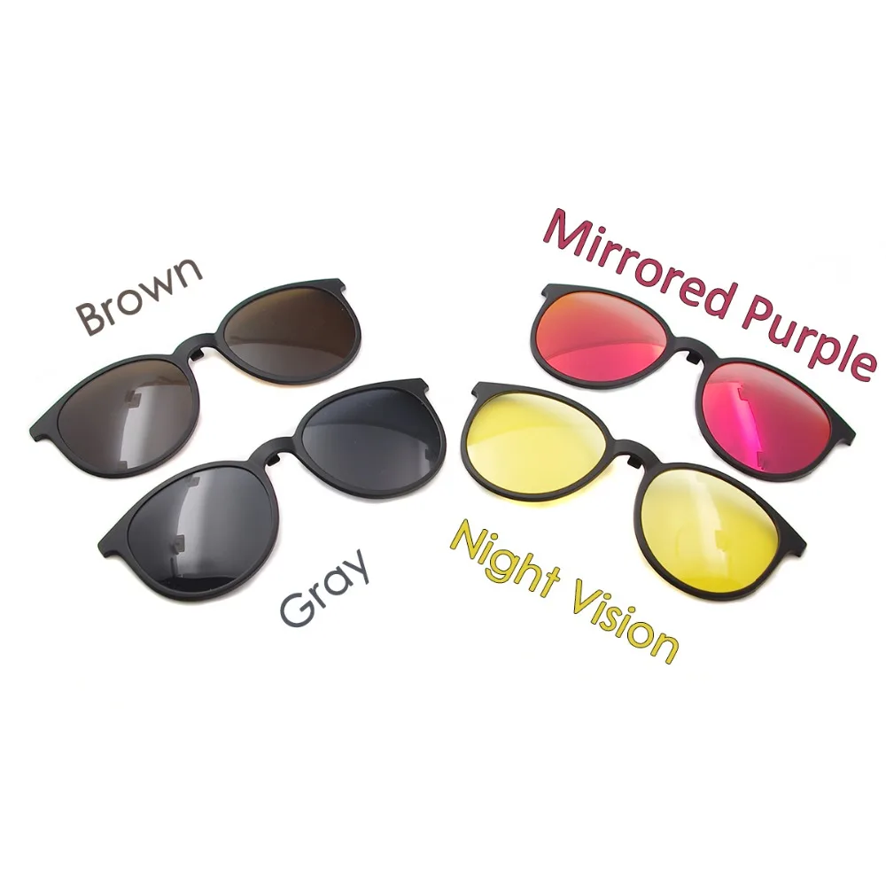 Для женщин Винтаж Круглый Магнитный солнцезащитные очки-клипсы для модели 5516