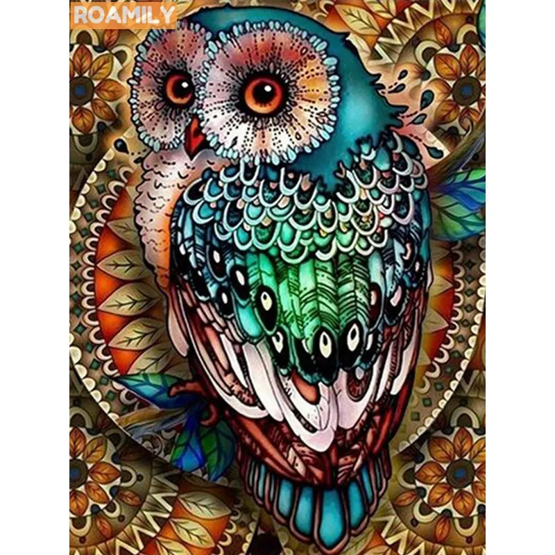 

5D Diamond Painting Owl,Coloful Owls,Birds,Full Display,Animal,Diamond Embroidery Cross Stitch,Square/Round Drill,DIY Home Decor