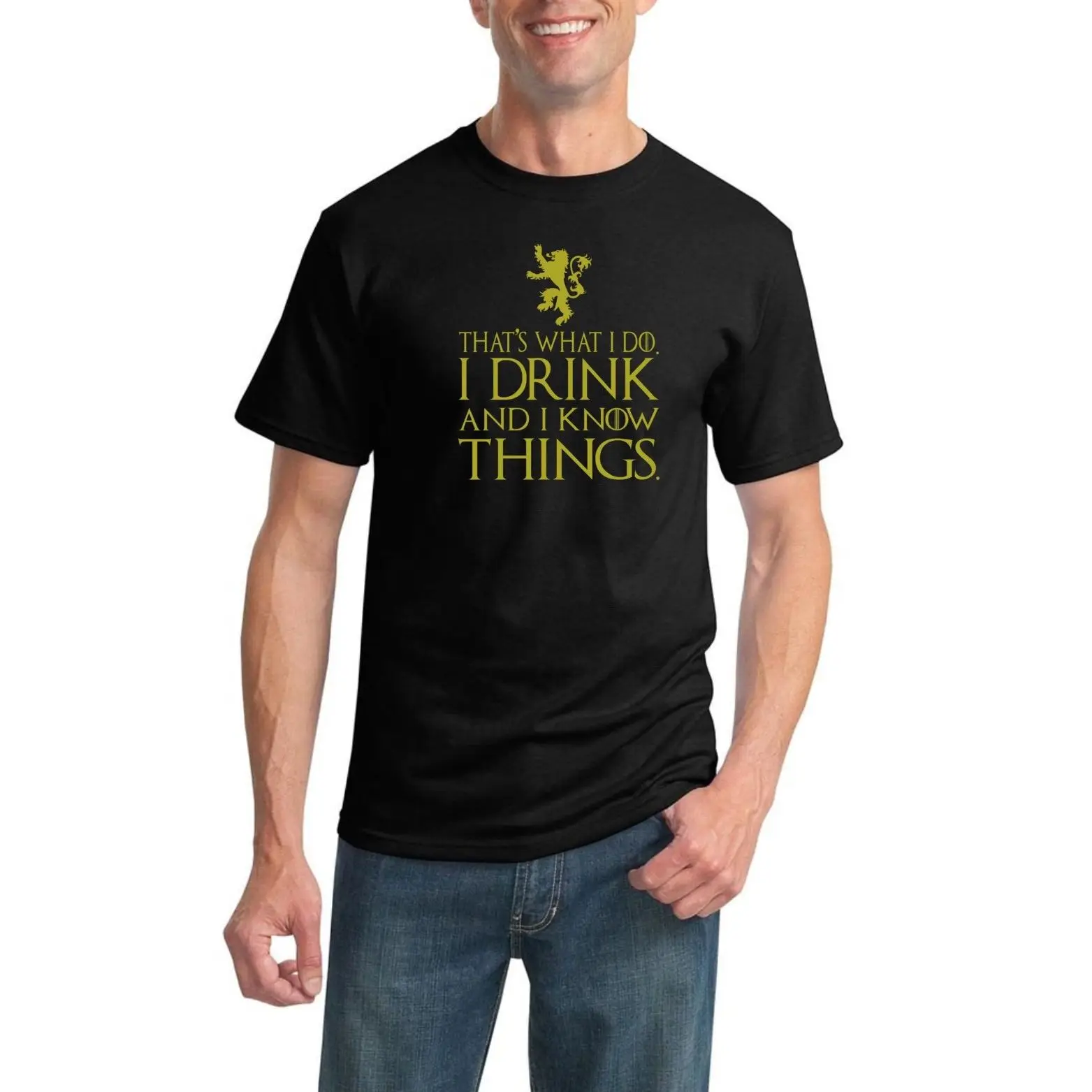 

That's What I Do I Drink and I Know Things T-Shirt GOT Tyrion Graphic Humor Tee