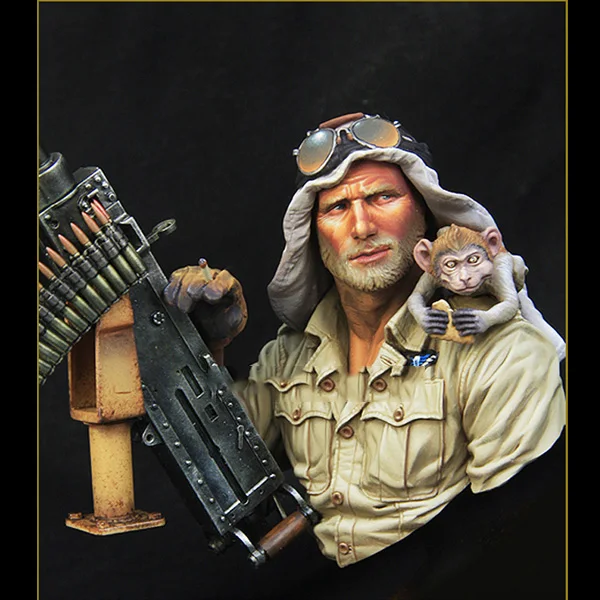 1/10 Scale Unpainted Resin bust British machine gunner collection bust