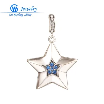 

joyeria fina de marcas famosas Crystal star pendants fits for necklace for women 925 sterling silver Jewelry PETY020H20