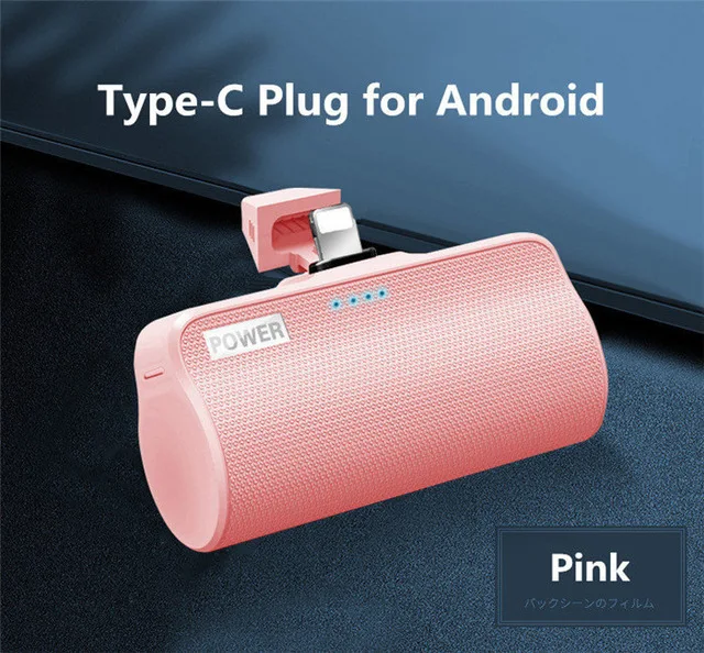 ZKFYS 2000 мАч портативный мини банк питания Внешний аккумулятор для iPhone Xiaomi samsung HUAWEI быстрое зарядное устройство мини банк питания - Цвет: Type-C Pink