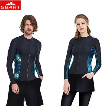 

SBART Lycra Wetsuits Men Women Jacket Long Sleeve Sunscreen Protection Swimsuit Swimming Surfing Diving Swimwear Shirt Rashguard