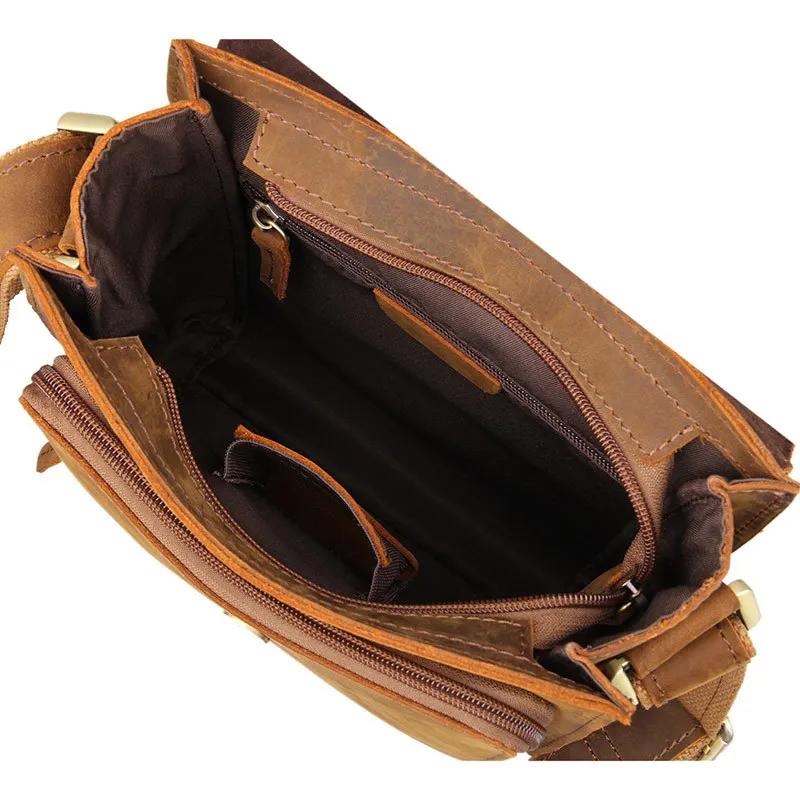 Kleine Echtem Umhängetasche Brown Gravierte Aus Bag Oder Freizeit Logo Männer Laser Leder Taschen Mann Mode Laptop Notebook Name 6ESqzz