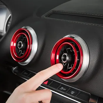 

Hot 4Pcs/Set Air Outlet Plug Cover Sticker Decor Ring Aluminum Alloy for AUDI A3 S3 Q2L JLD
