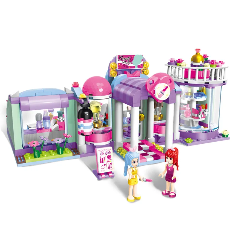 

Models building toy Enlighten 2006 Girls Friends shirley's Beauty SPA Shop 485pcs Building Blocks compatible with lego