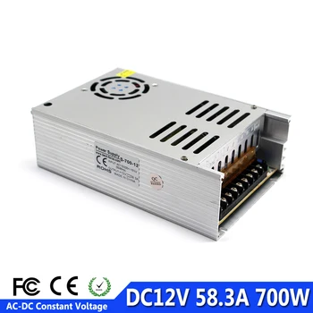 

DC 12V Power Adapter Source 58.3A 700W Power Supply Transformer 110V 220V AC-DC SMPS for Led Strips Lights CNC 3D Print Monitor