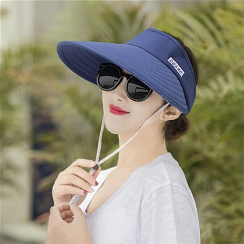 Новое лето, защита от солнца, солнцезащитный козырек для женщин, открытый складной большой козырек, полая шляпа, Корейская версия