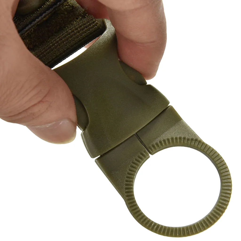 Outdoor Carabiner Nylon Key Hook Molle Webbing Strap Hanging System Belt Buckle Water Bottle Holder Choice of Color 