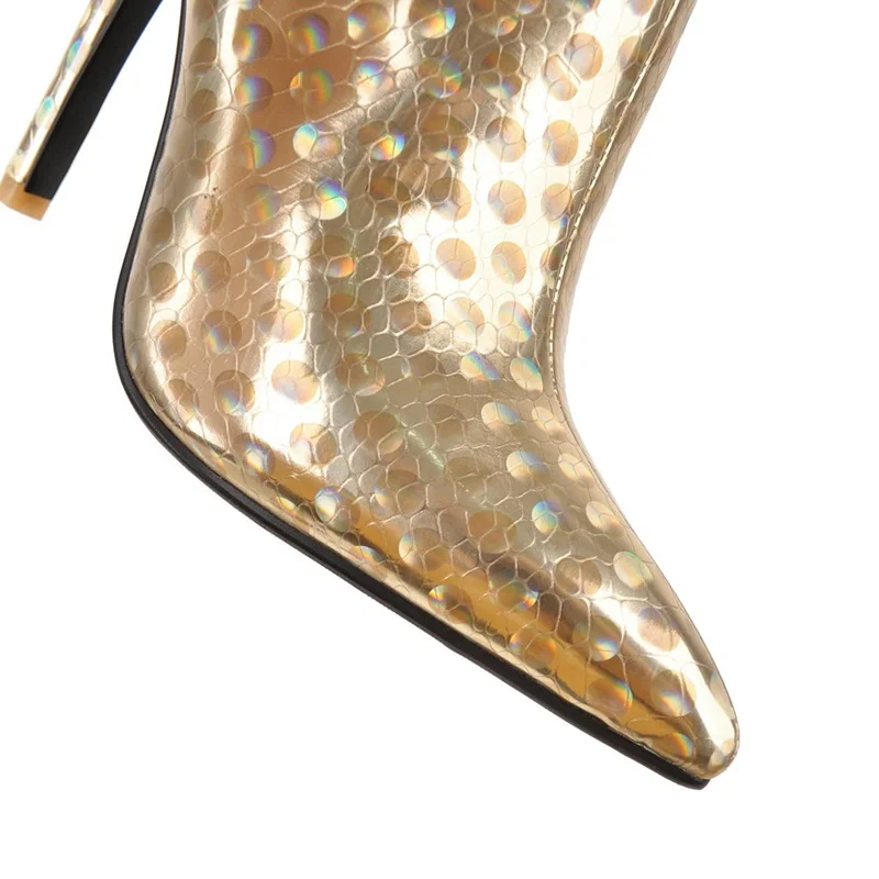 De Black Robe Western Haut Genou gold silver Brevet Automne Sur Bottes Femme Moto Main Haute Le Cuir Hiver Talons Chaussures Femmes Danse SqzLUMGVp