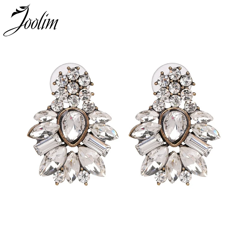 

JOOLIM Classic Clear Crystal Leaf Chandlier Earring Classic Earring Wholesale