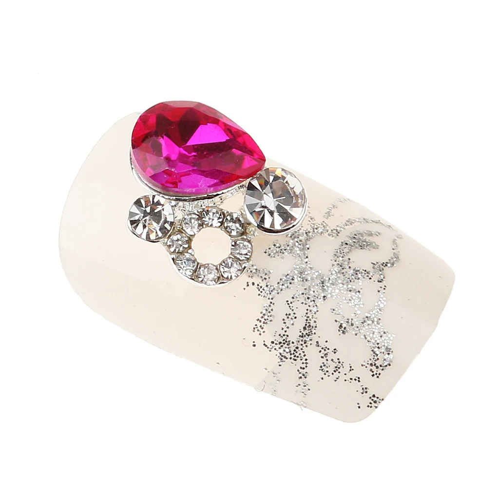Beauty Tools Nail Art 10 Pcs 3D Bling Fashionable Charm Decorations Silver Rose Waterdrop Hot Selling