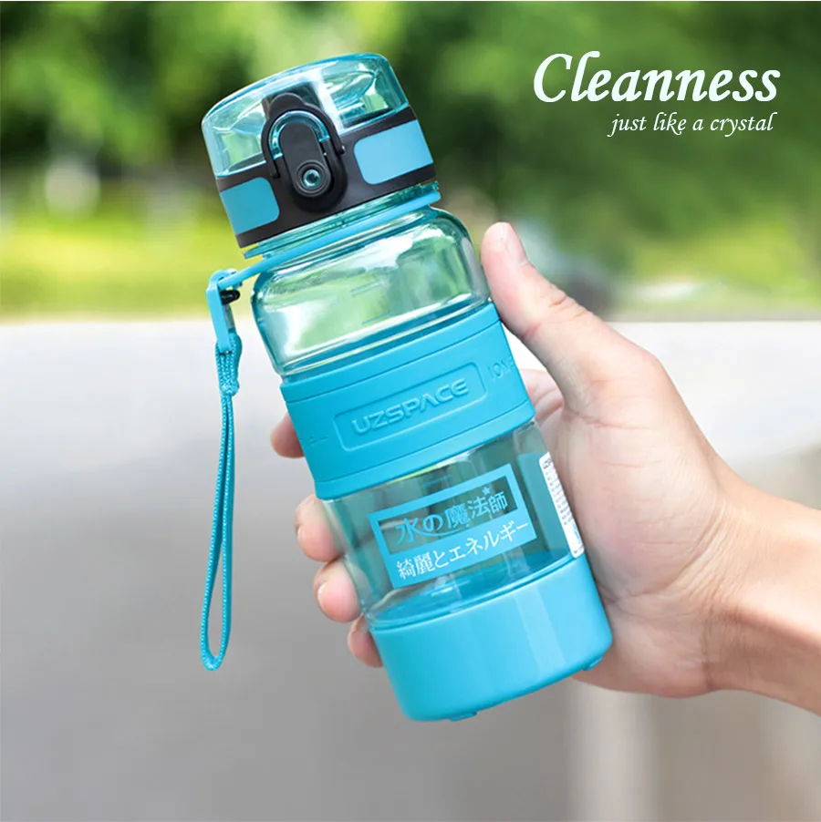 UZSPACE 350 ml Water Bottle Portable Leakproof Eco-friendly Sports Hiking Tea My Drink Bottle Large Capacity Kettle With filter03