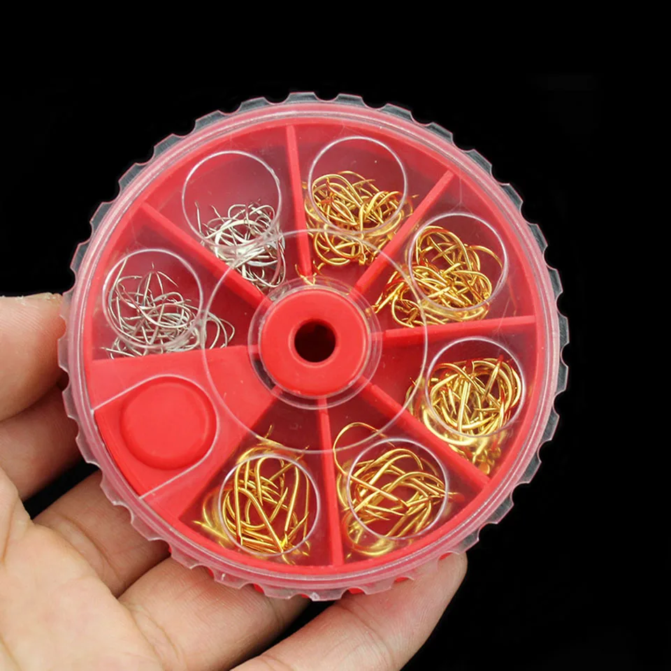 

WALK FISH 120PCS/Lot Mini Fly Fishing Hook Kit Golden Silver Fishhooks Small Fresh Water Barbed Carp Fishing Hook Peche