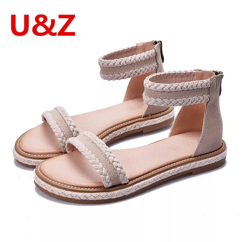 

Roman Style sandals Black/Orange/Apricot suede leather Shoes Female,Korean Style soft simple women's shoes sandals for students