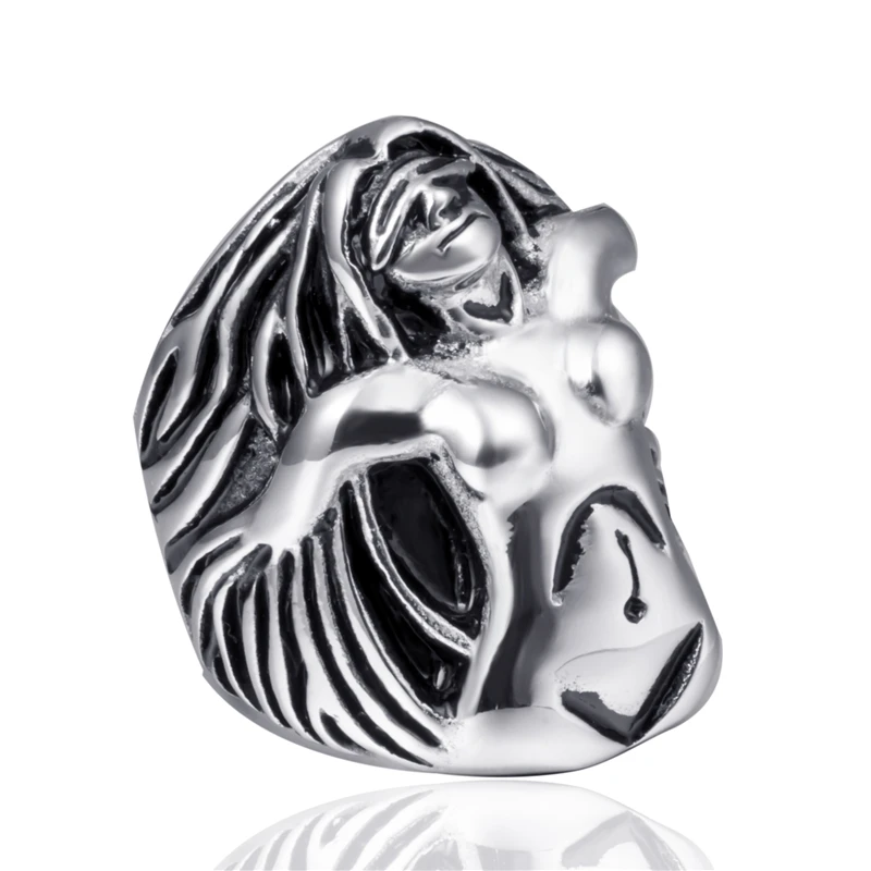 

Elfasio Men Stainless Steel Ring Naked Woman Particular Wholesale Jewelry