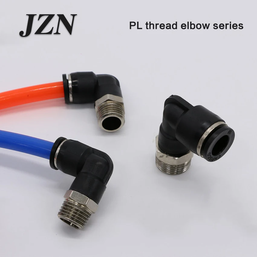 

Бесплатная доставка (2 шт.) черные резьбовые колени с быстрой вставкой пневматические соединения труб PL8-02/4-M5/6-01/PL10-03/12-04