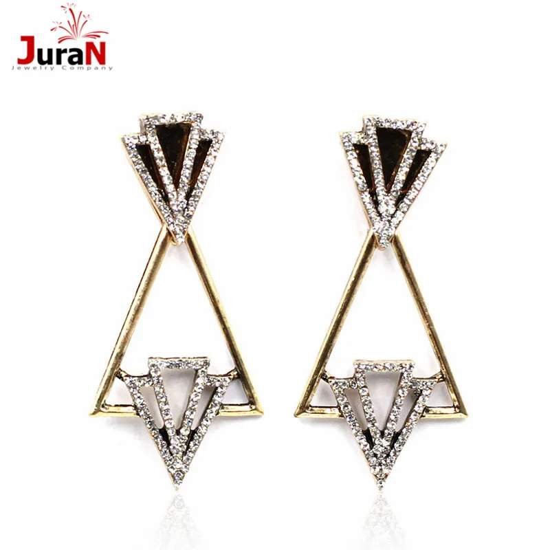 

JURAN 2018 Hot Triangle Earrings Women Fashion Design Statement Stud Earrings For Women Jewelry Wholesale P2308