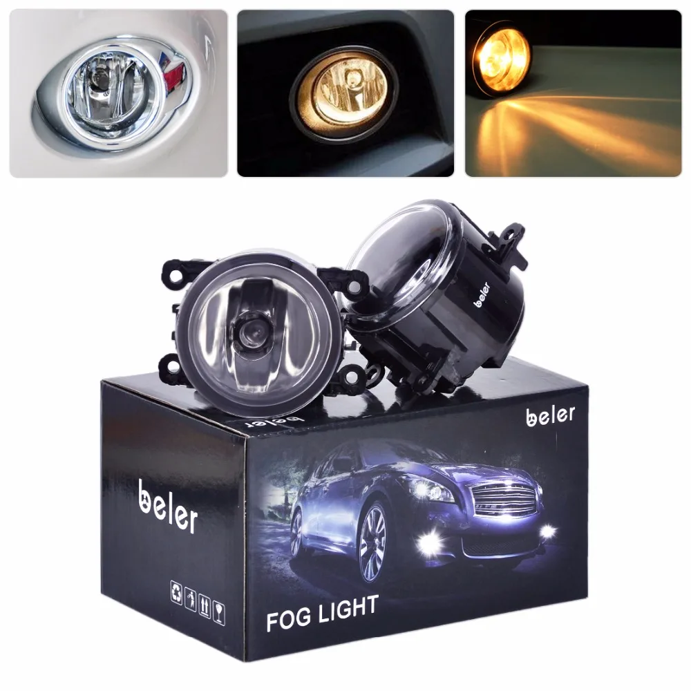 

beler 2x New Car Styling 55W 12V Right Side + Left Sde Fog Lights Fog Lamp H11 Bulbs 4F9Z-15200-AA 1500LM For Ford Fiesta 2014