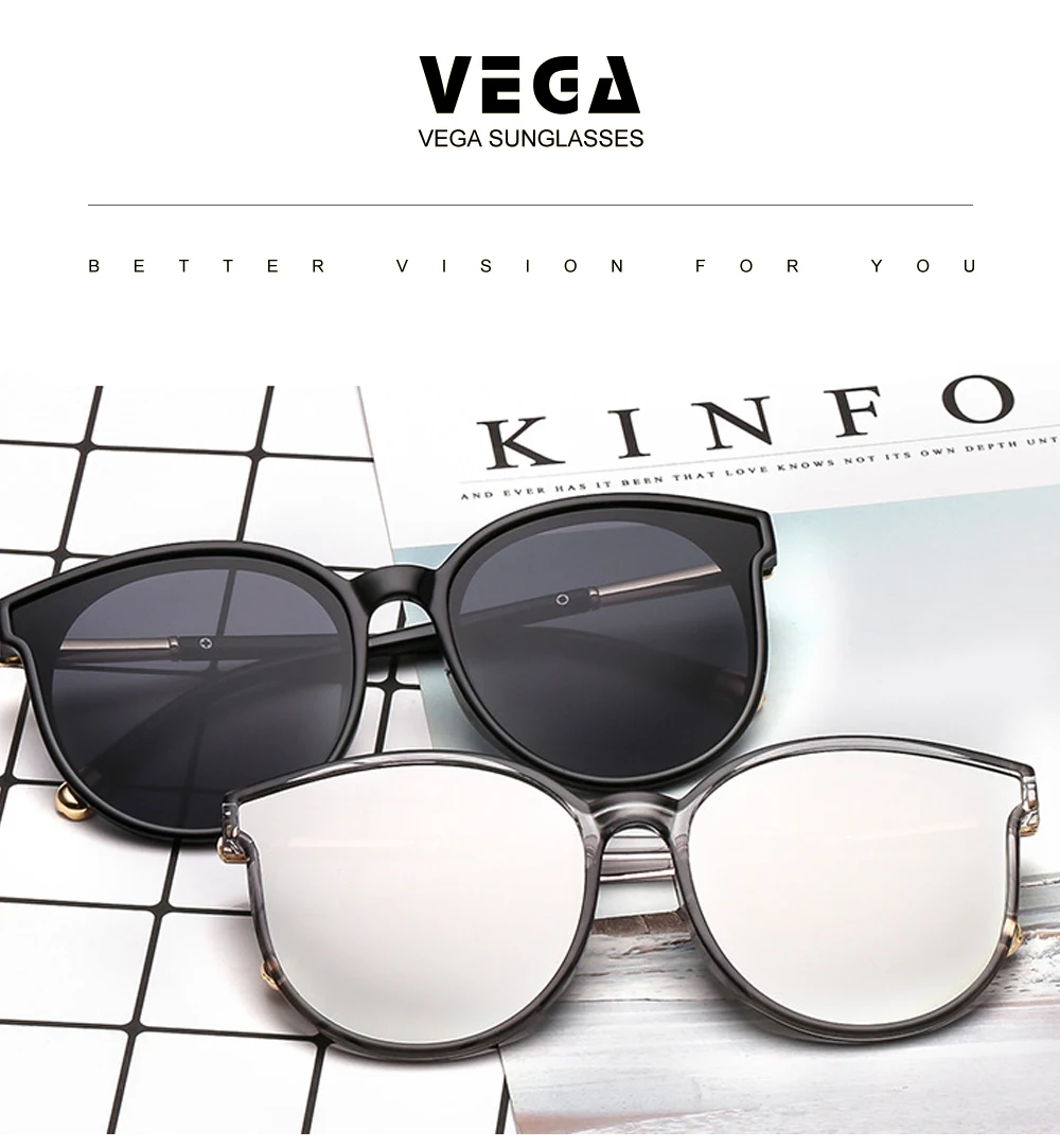 VEGA Eyewear Fashion Oval Oversized Sunglasses Women Cat Eye Glasses Ladies Big Mirrored Sun glasses Cateye 2019 225 (1)