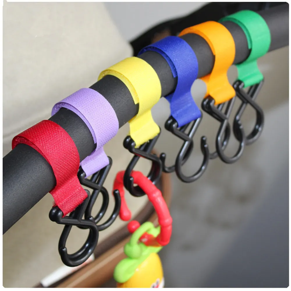 6PCS magic sticker trolley hook baby stroller multi purpose hook baby