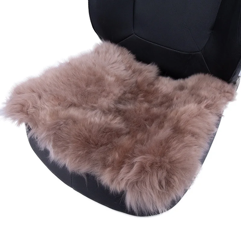 Универсальный Австралийский чистый натуральный шерстяной чехол для сиденья, 7 цветов зимняя Автомобильная подушка, 1 шт./лот, для России - Название цвета: Red Khaki wool seat