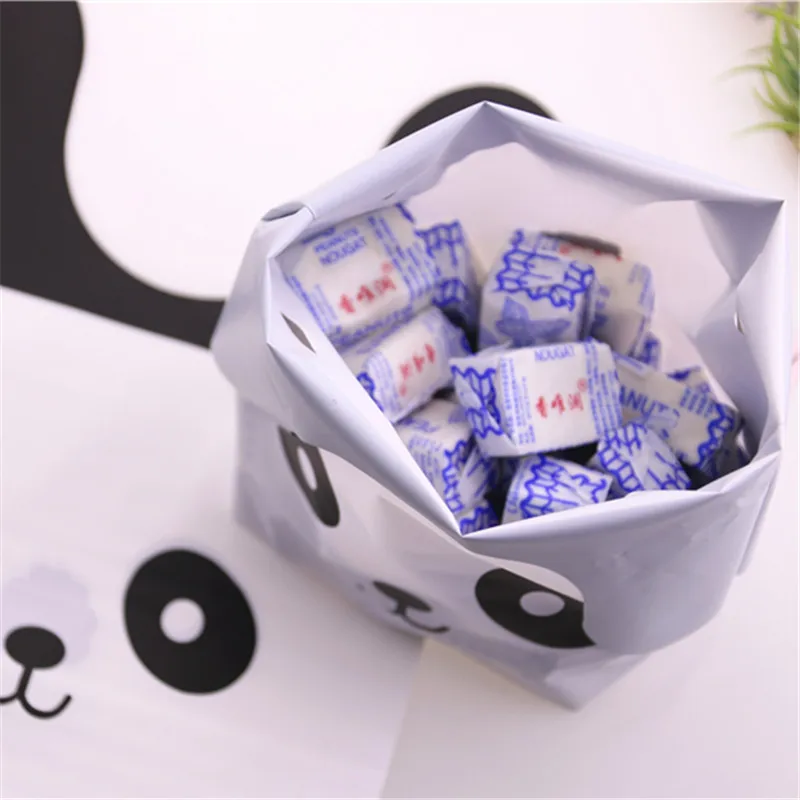 Wholesale 50pcs/lot Cute Rabbit Ear Biscuit Gift Bags For Party Cookies Pouches With Lovely Panda Wedding Candy Bags