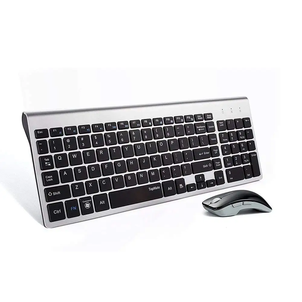

TopMate KM9001 Ultra Slim Portable Mute Wireless Keyboard and Mouse Combo Office Wireless USB Mouse (Spanish, Black)